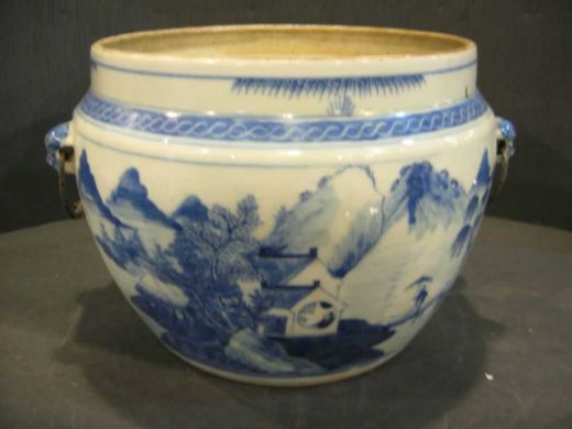 青花山水饭盅