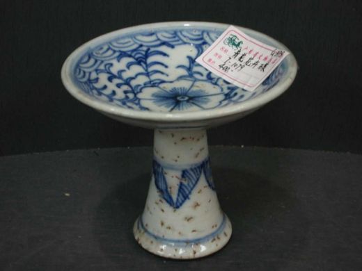 青花花卉碟