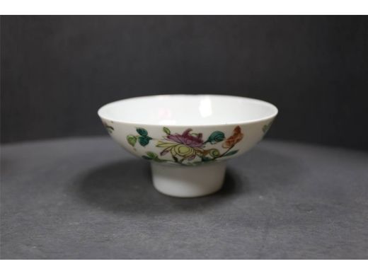 彩四季花高足碗