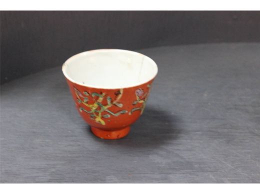 矾红加彩小杯