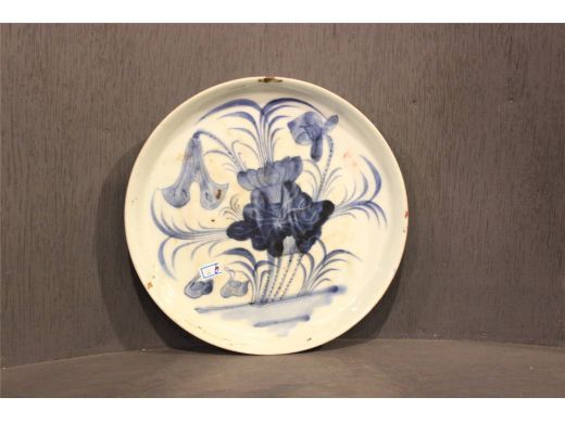 青花荷花茶托
