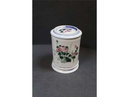 醴陵彩花卉油灯（连罩）