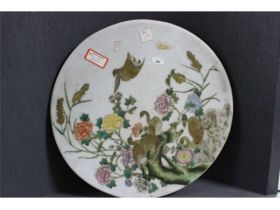 彩花鸟瓷板