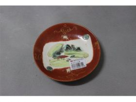 彩开光山水碟