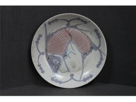 青花釉里红鱼碟
