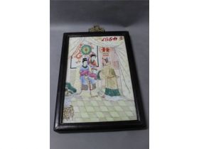 彩人物瓷板