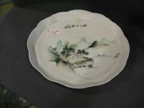 彩山水茶托