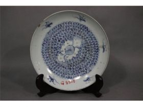 青花花卉碟