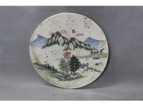 彩山水瓷板
