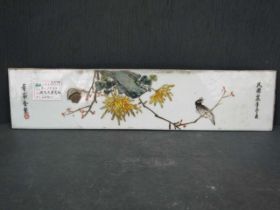 彩花鸟瓷板