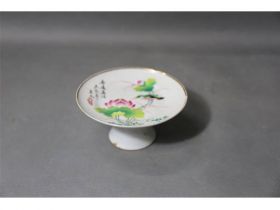彩花鸟高足碟