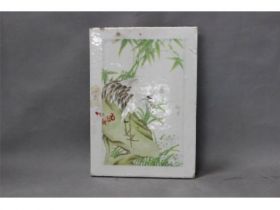 彩花鸟瓷板