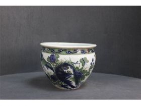 釉下彩花鸟鱼缸
