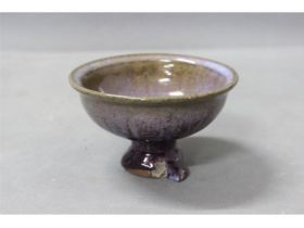 窑变釉高足碗