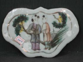 彩人物小瓷板