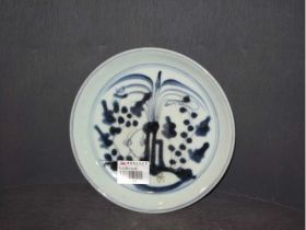 青花蕉叶纹碟