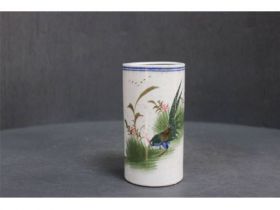 釉下彩鸡纹笔筒