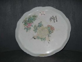 彩花卉盘