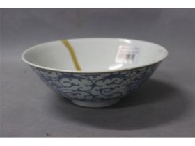 淡描青花碗（嘉庆款）