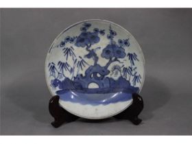 青花松竹梅碟