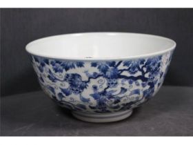 青花松鼠葡萄大碗