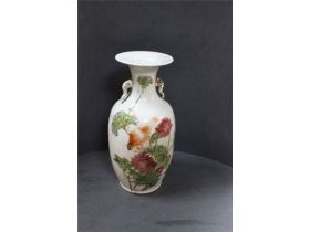 彩花鸟双耳瓶