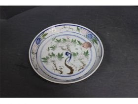 釉下彩花鸟茶托