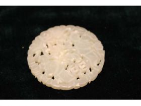 岫玉人物圆牌