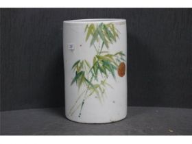 彩竹纹笔筒
