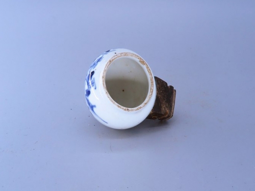 青花山水鸟食缸