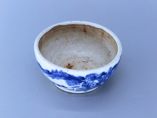 青花山水研钵