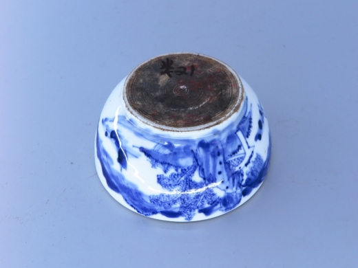 青花山水研钵