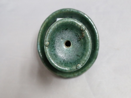 石湾绿釉烛台