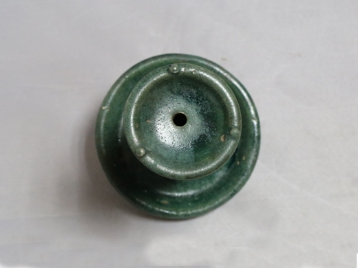 石湾绿釉烛台