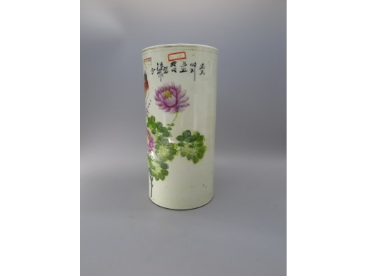 软彩花鸟帽筒