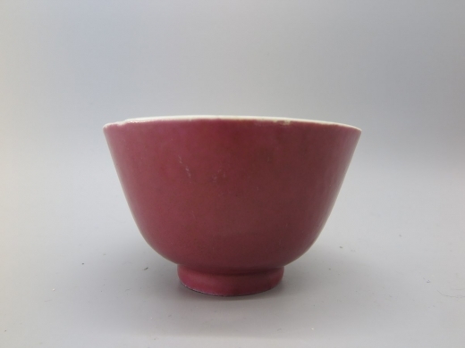 胭脂红釉茶杯