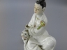 白釉描金观音