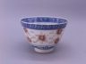 青花描金加彩米通花茶碗