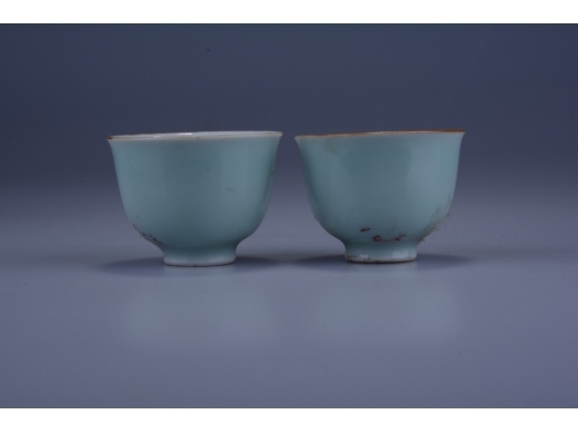 豆青瓷酒杯（一对）