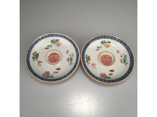 各锦茶托（一对）