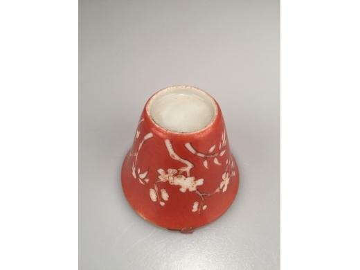 抹红竹梅酒杯（一对）