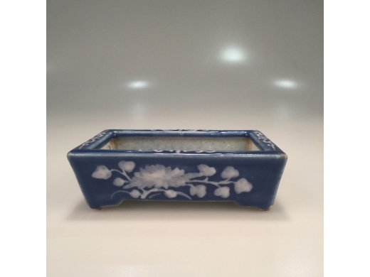 兰釉白花水仙盆
