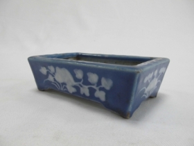 兰釉白花水仙盆