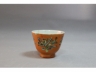 矾红花卉小杯