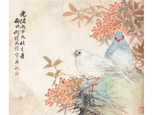 何砚北 花鸟镜心