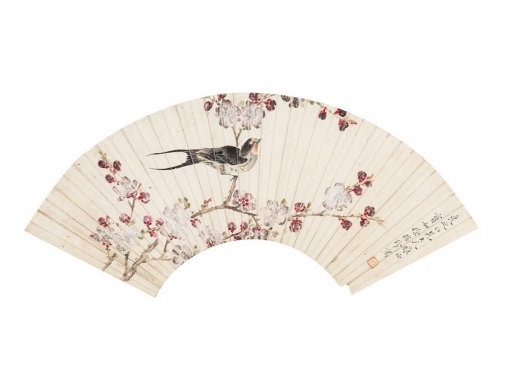 徐思珍 花鸟扇面
