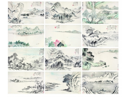 王翚 山水册页12开