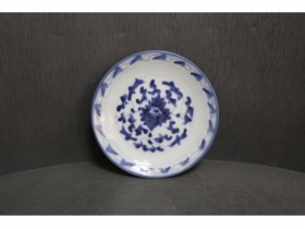 青花花卉碟