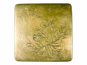 铜花卉纹墨盒