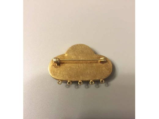 银镀金嵌镶随形松石胸针
